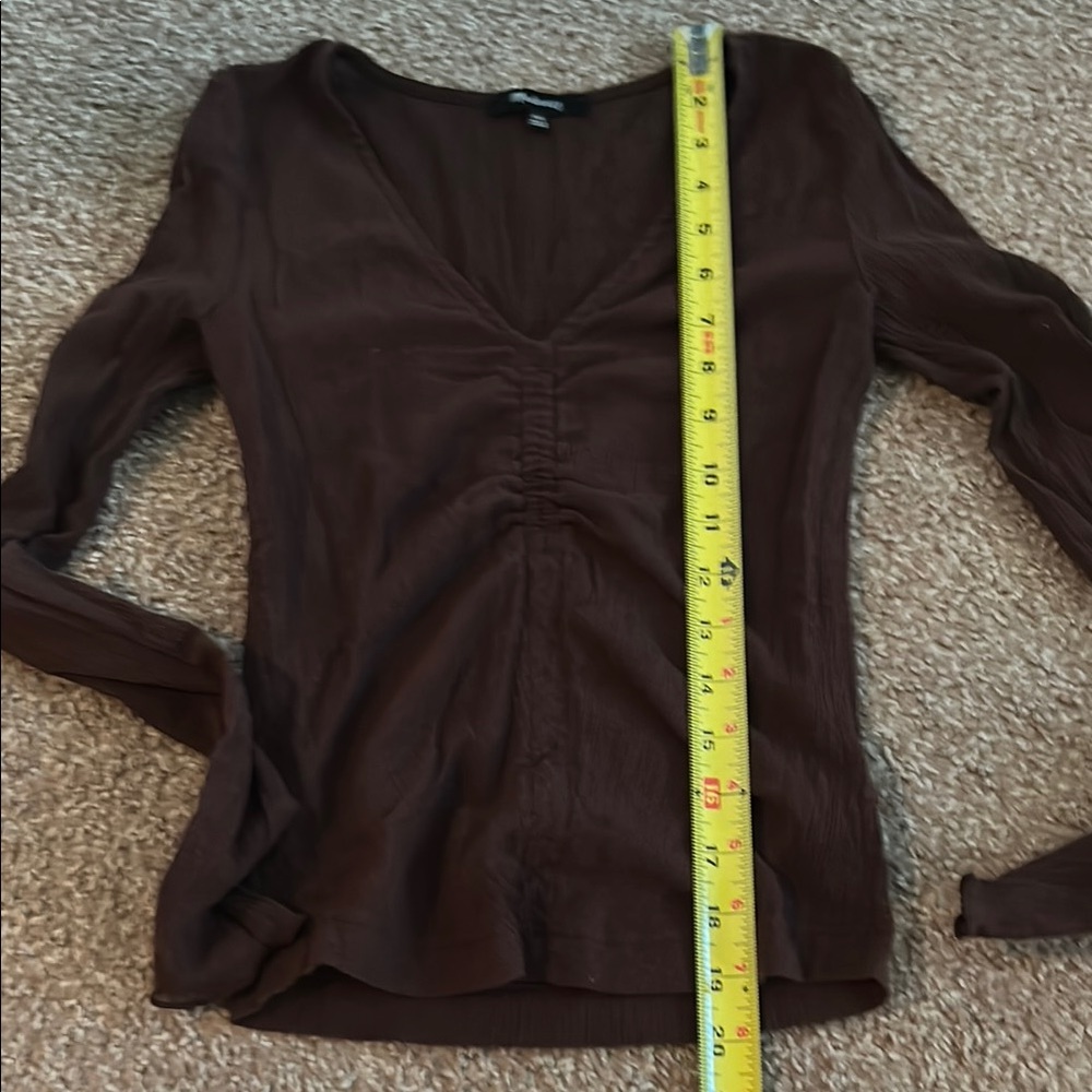 Madewell Brown Long Sleeve Top - Picture 5 of 8